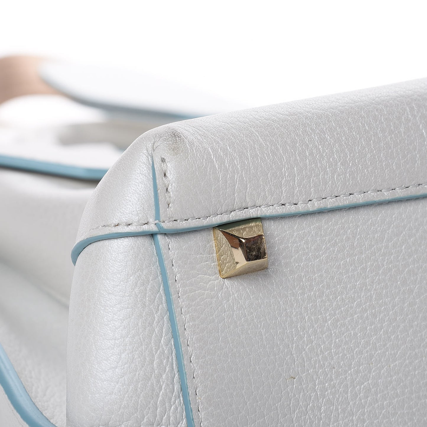 Grained Calfskin Large Milla Convertible Backpack White