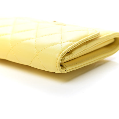 Chanel Lambskin Quilted Small Flap Wallet Yellow 10 of 10