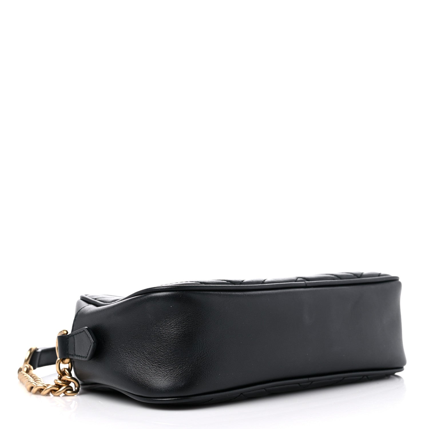 Gucci Calfskin Matelasse Small GG Marmont Chain Shoulder Bag Black 4 of 13