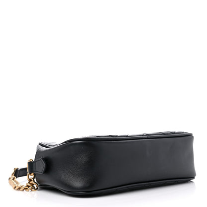 Gucci Calfskin Matelasse Small GG Marmont Chain Shoulder Bag Black 4 of 13