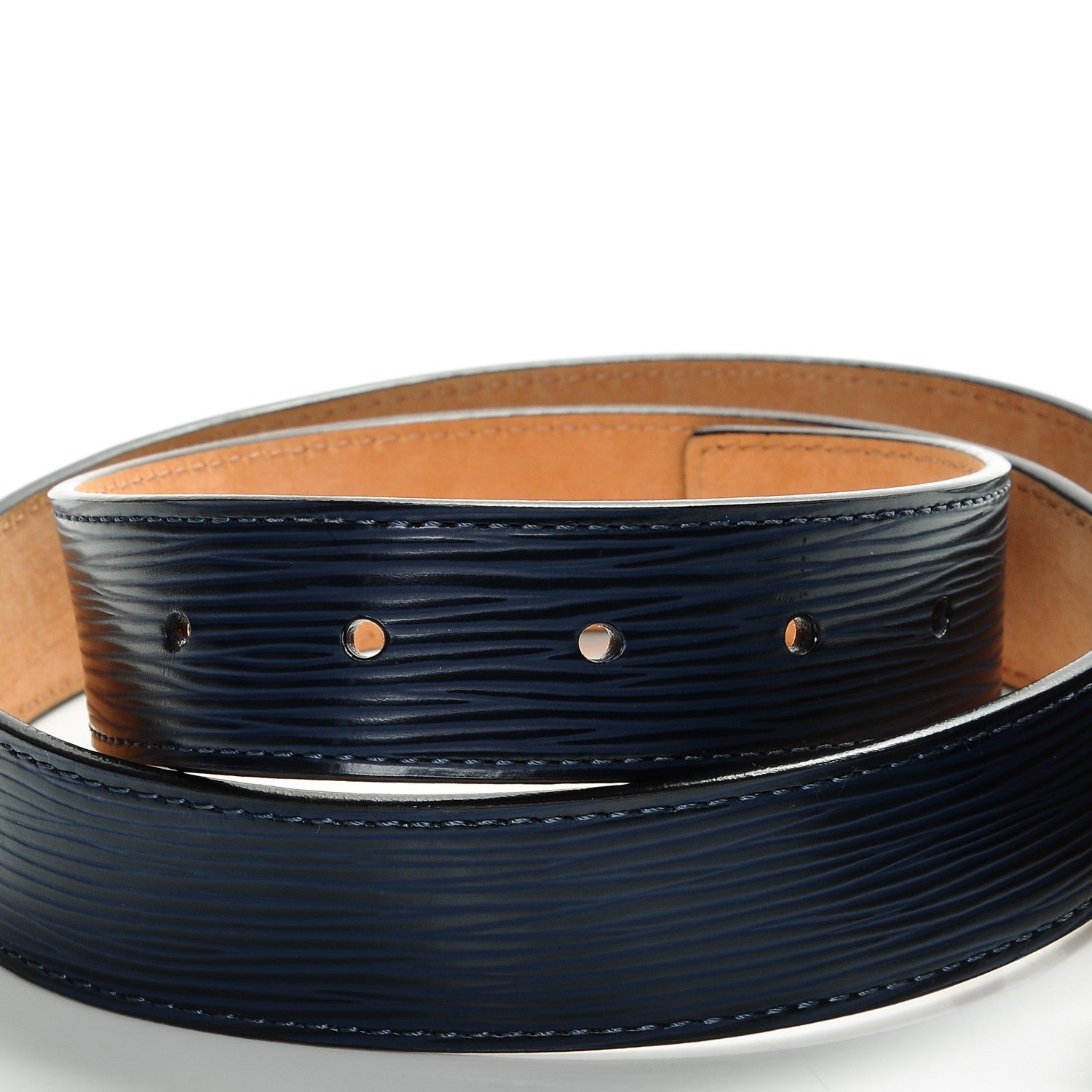 Louis Vuitton Epi LV Initiales Belt 85 34 Indigo 4 of 7