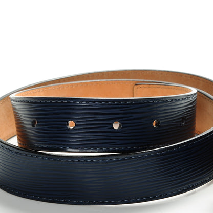 Louis Vuitton Epi LV Initiales Belt 85 34 Indigo 4 of 7