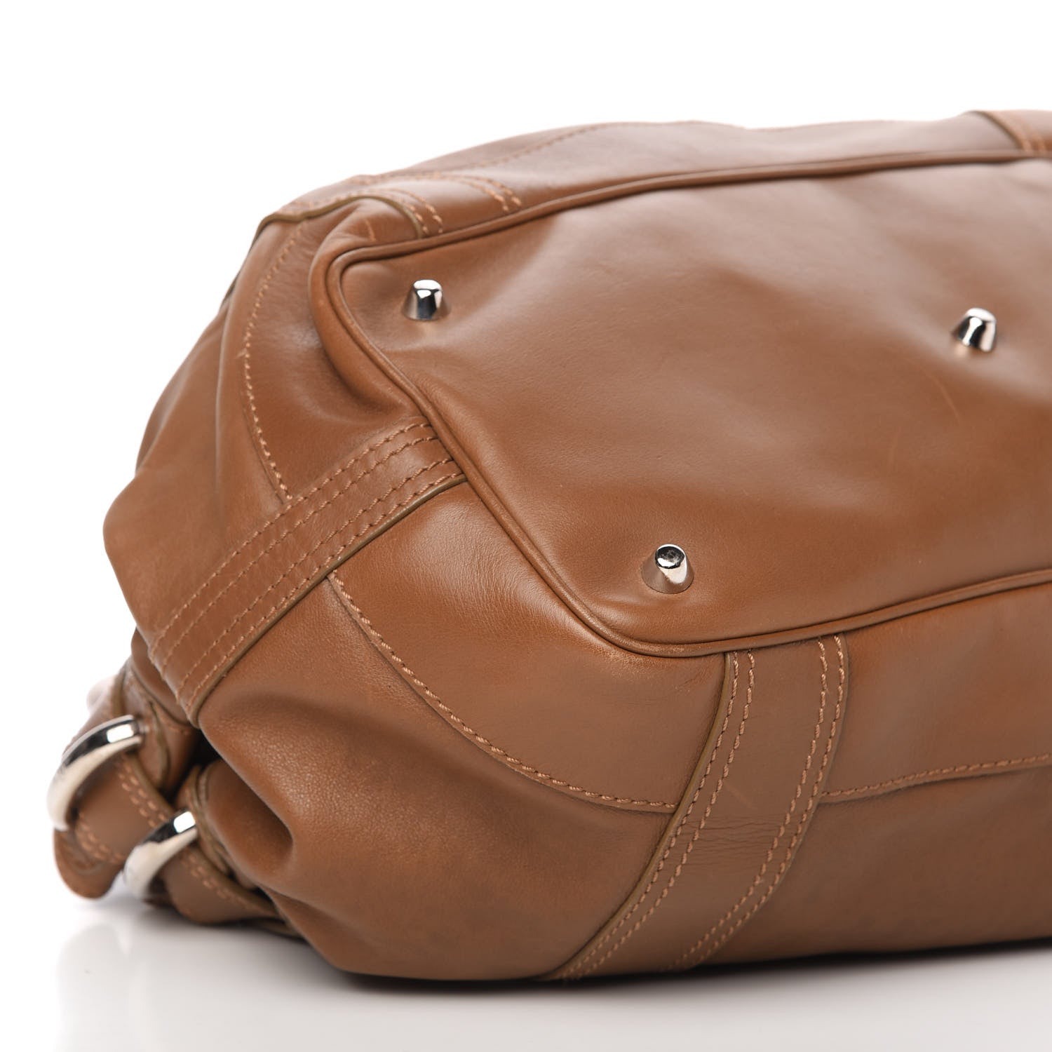 Burberry Calfskin Logo Embossed Large Beaton Brown 6 of 11