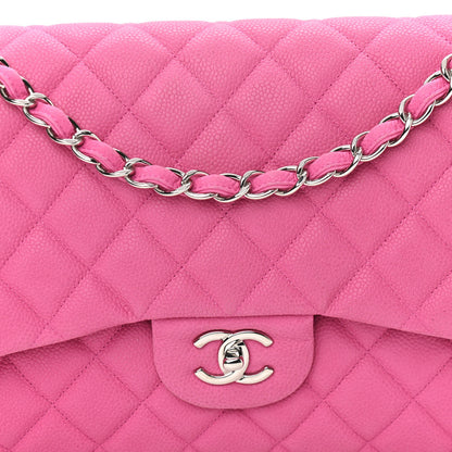 Chanel Iridescent Caviar Quilted Jumbo Double Flap Pink 7 of 9