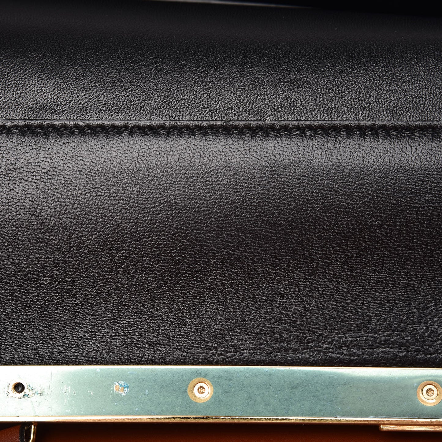 Calfskin Vertical Clasp Cabas Marron Terracotta