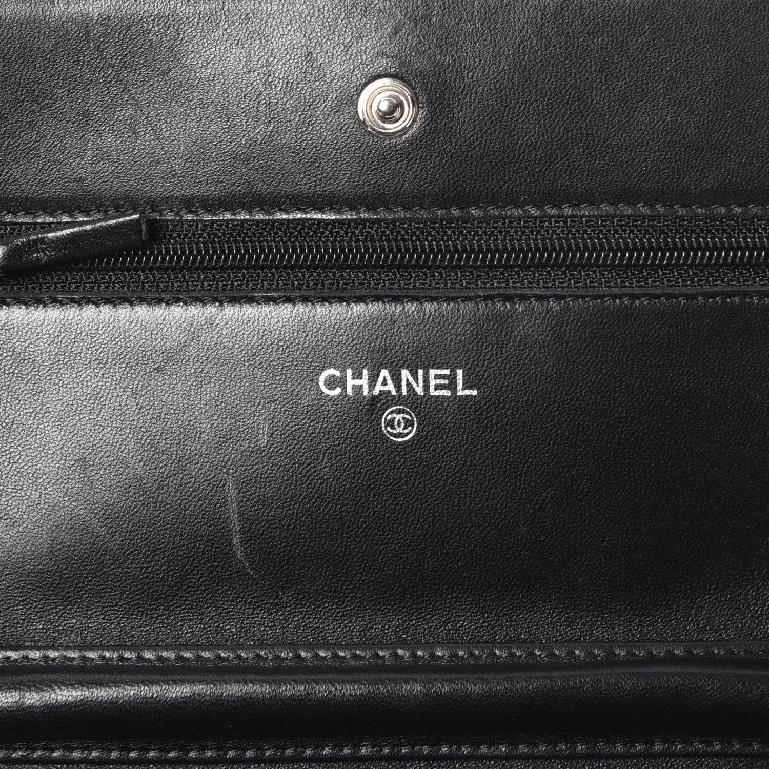 Chanel Lambskin Quilted Wallet On Chain WOC Black 6 of 12