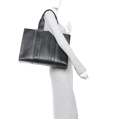 Chloe Calfskin Large Woody Tote Black 2 of 13