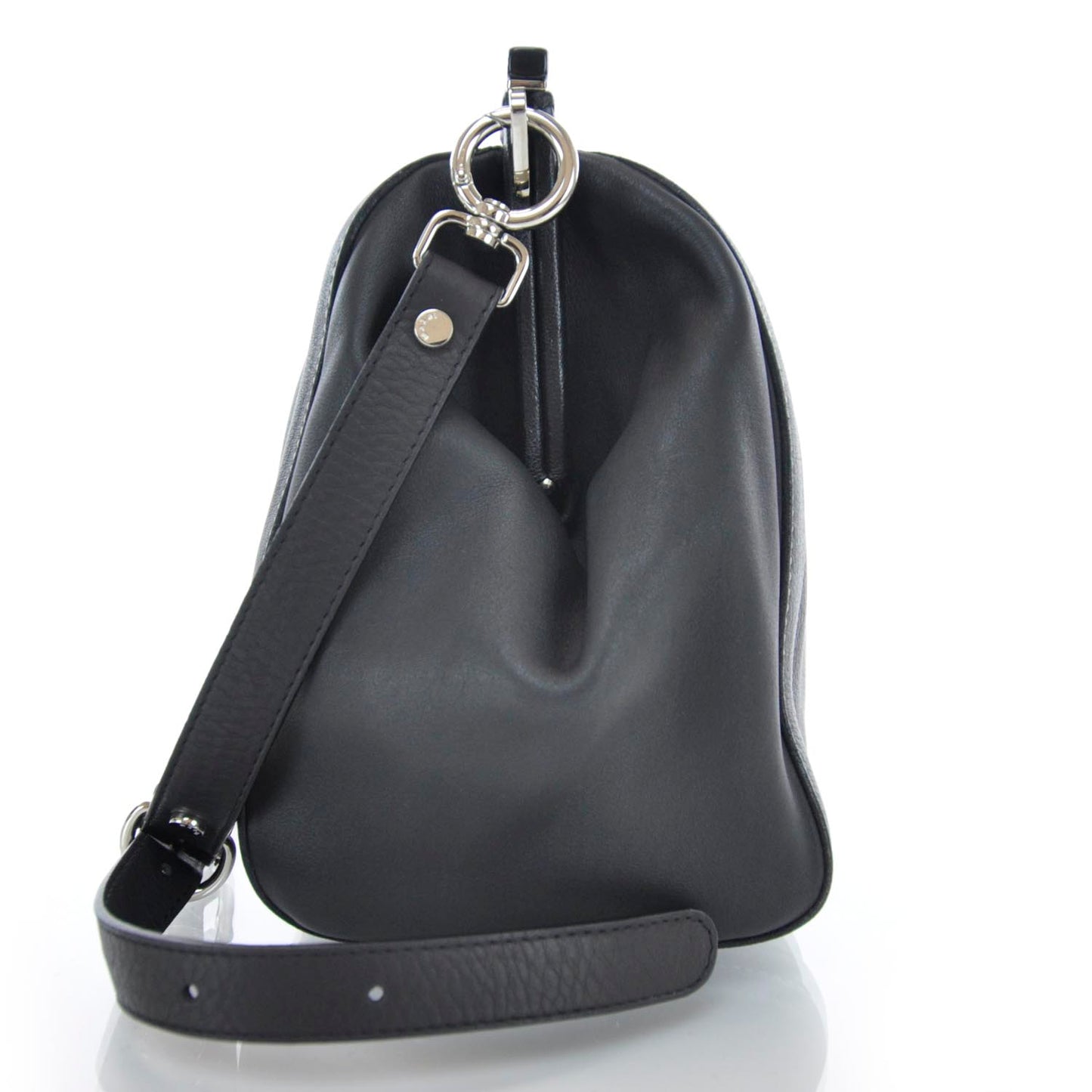 MARNILeatherFrameShoulderBagBlack