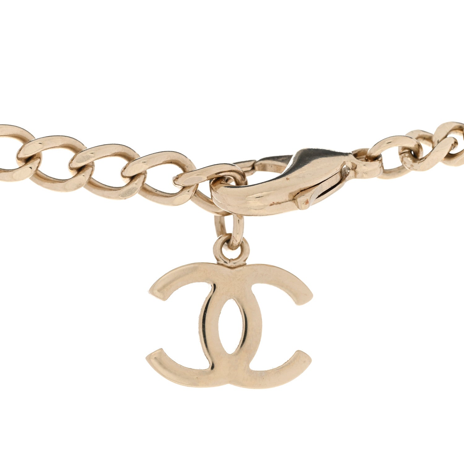 Chanel Crystal Chain CC Necklace Gold Silver 5 of 6