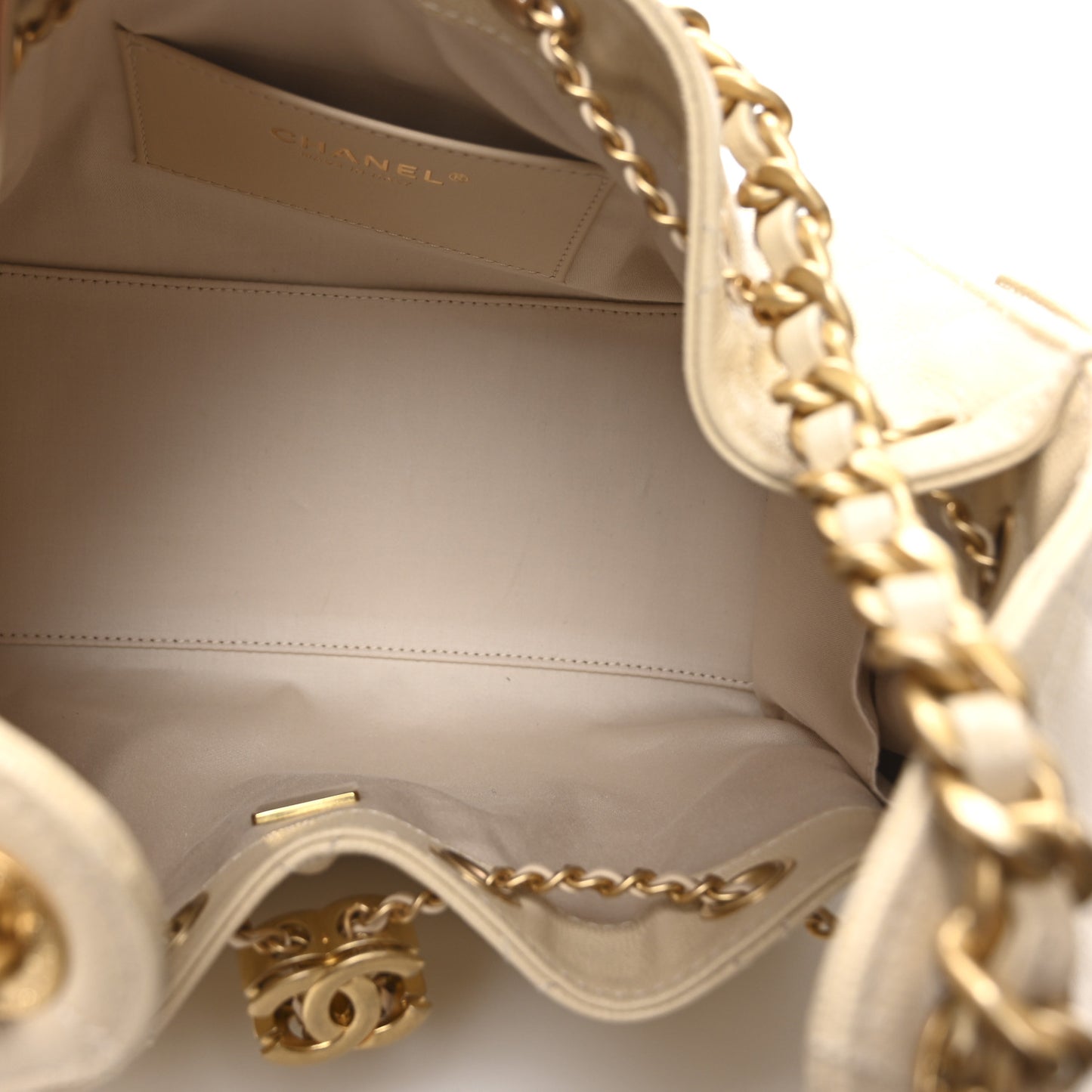 Caviar Quilted Small Chanel 25 Handbag Beige