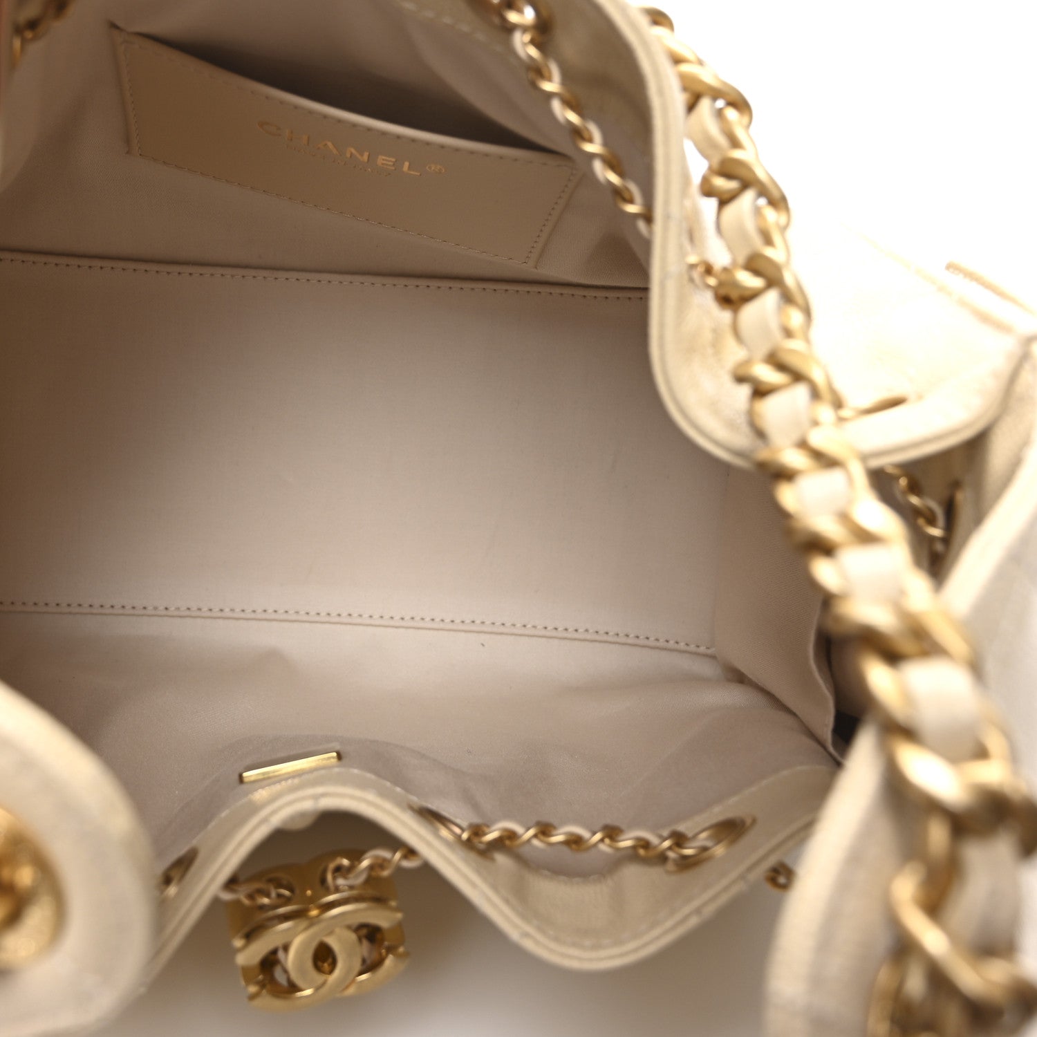 Chanel Caviar Quilted Small Chanel 25 Handbag Beige 5 of 10