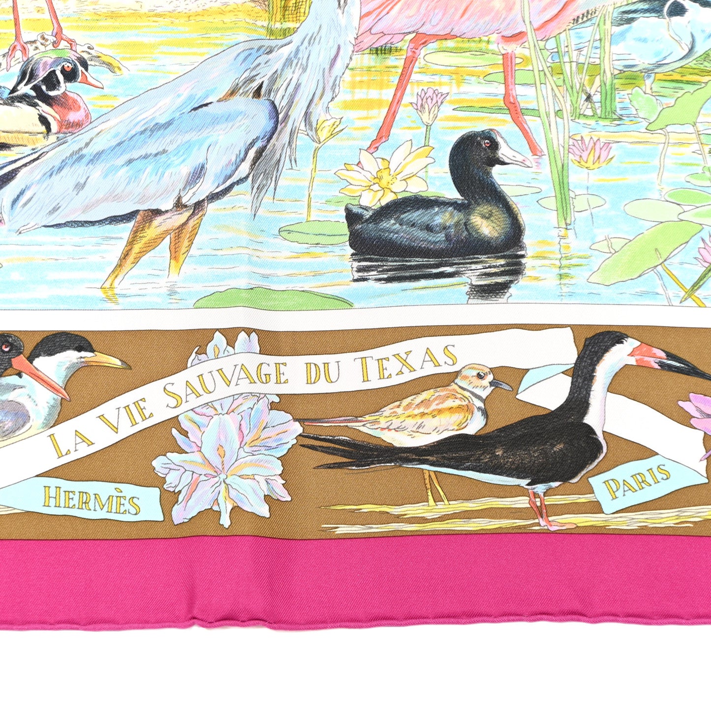 Silk La Vie Sauvage Du Texas Scarf 90 Rose Indien Tabac Vert