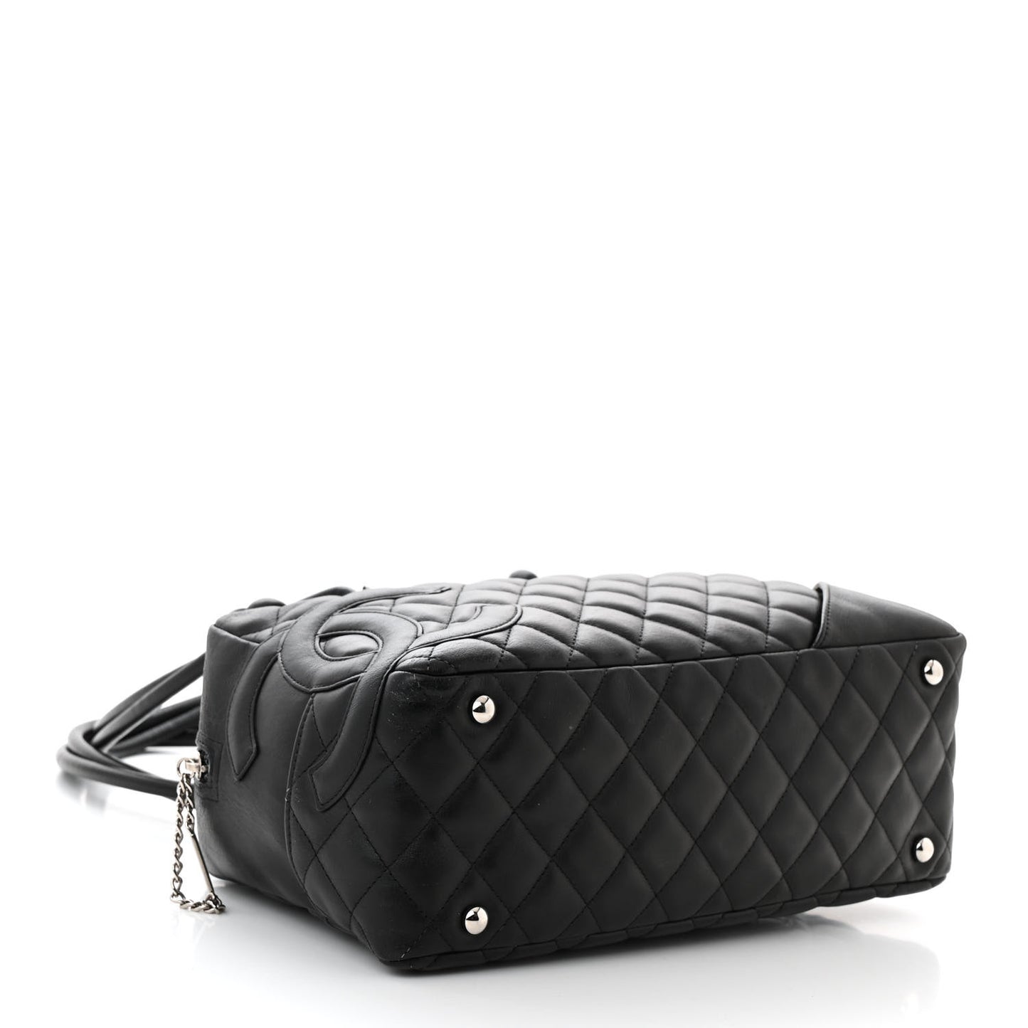 Calfskin Quilted Large Cambon Bowler Black