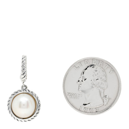 David Yurman Sterling Silver Pearl Cable Enhancer Pendant 2 of 3