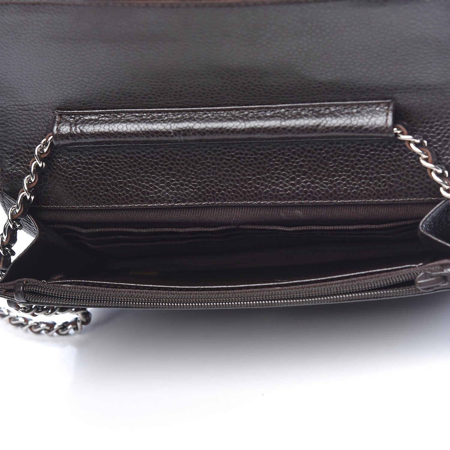 Chanel Caviar Timeless CC Wallet On Chain WOC Dark Brown 7 of 18