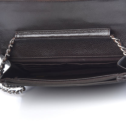 Chanel Caviar Timeless CC Wallet On Chain WOC Dark Brown 7 of 18