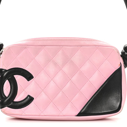 Chanel Calfskin Quilted Cambon Pochette Pink Black 8 of 10