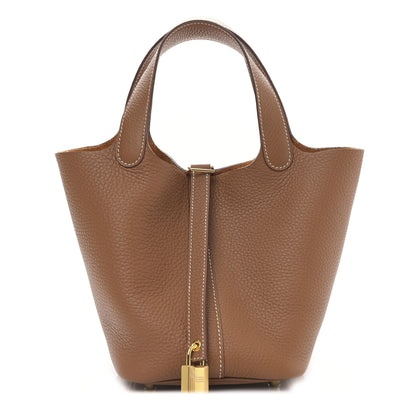 Hermes Taurillon Clemence Picotin Lock 18 PM Gold 1 of 8
