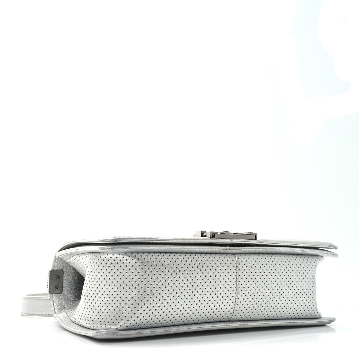 Chanel Metallic Lambskin Perforated Quilted Medium Boy Flap Argent 4 of 10