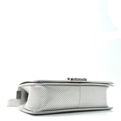 Chanel Metallic Lambskin Perforated Quilted Medium Boy Flap Argent 4 of 10