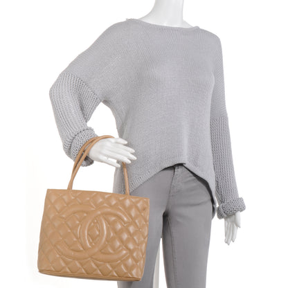 Chanel Caviar Medallion CC Tote Dark Beige 2 of 7
