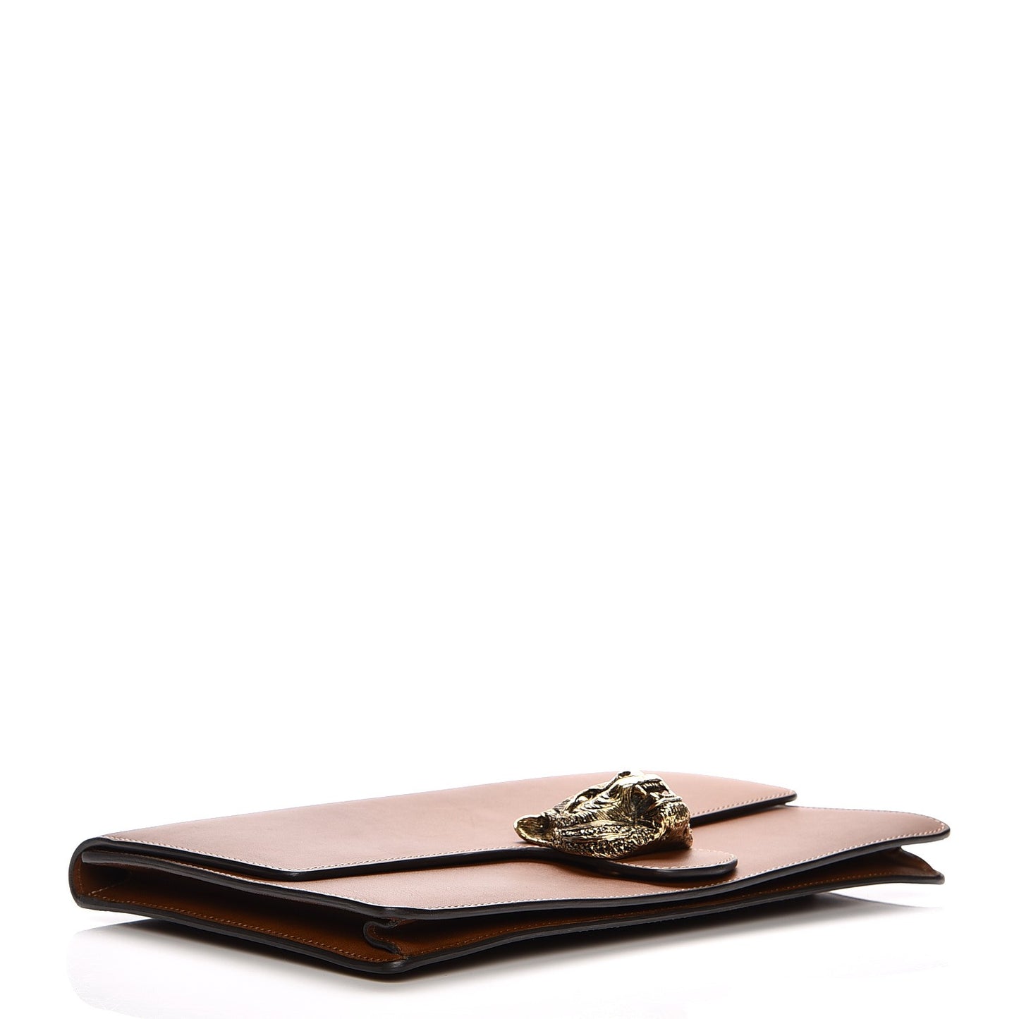 Calfskin Animalier Clutch Brown