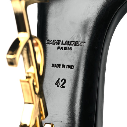 Saint Laurent Patent Calfskin Opyum 110 Sandals 42 Black Gold 6 of 8