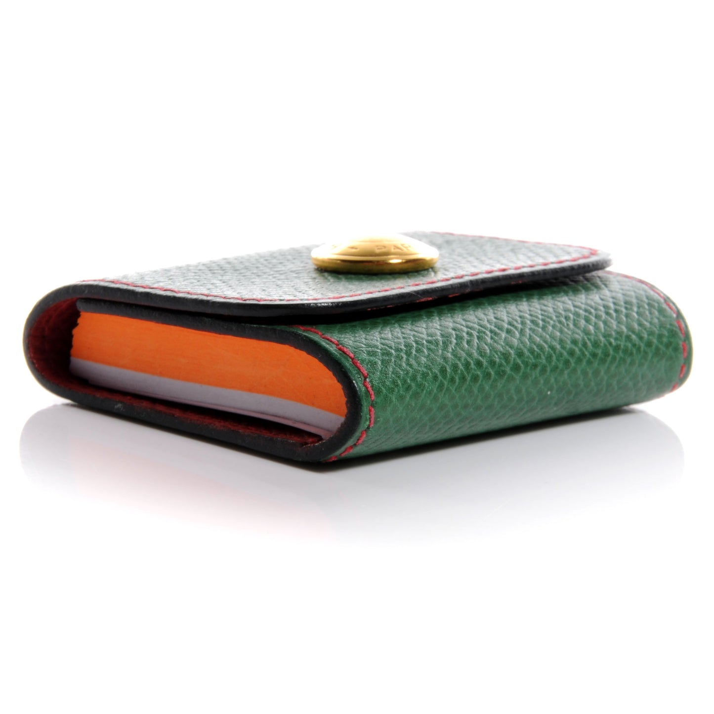 Courchevel Post It Notepad Holder PM w Refill Vert Clair and Rouge Vif