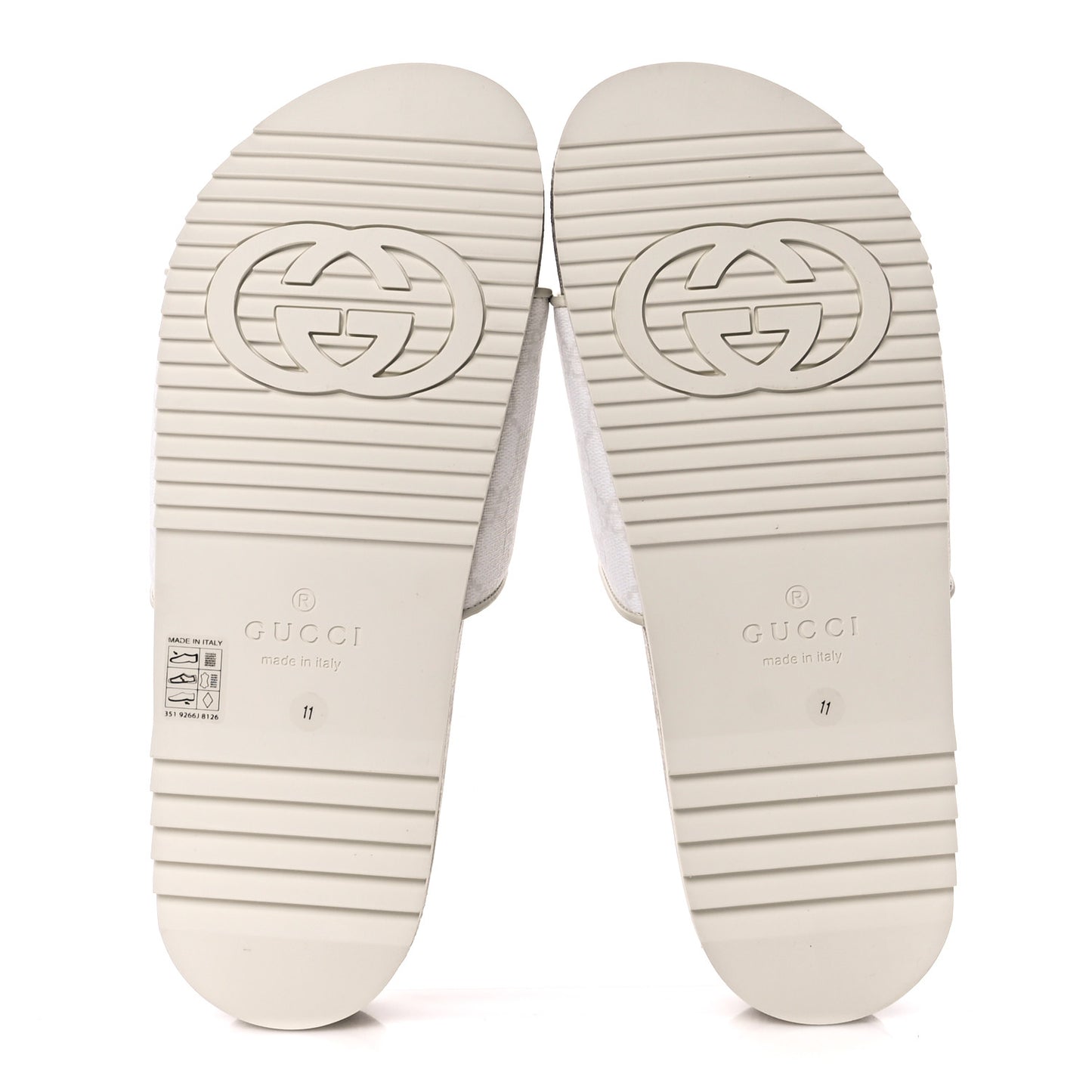 GG Supreme Monogram Demetra Mens Slide Sandals 11 White Mystic White