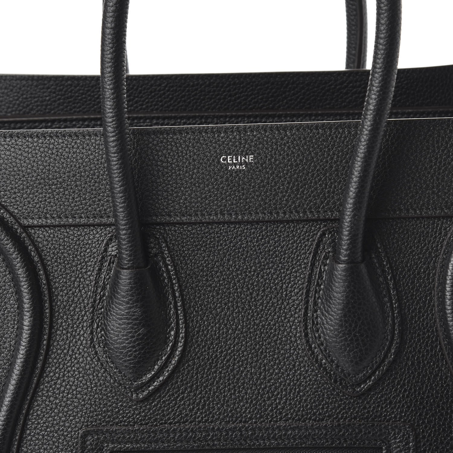 Celine Drummed Calfskin Micro Luggage Black 9 of 9