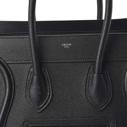 Celine Drummed Calfskin Micro Luggage Black 9 of 9