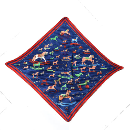 Hermes Silk Plisse Raconte Moi Le Cheval Scarf 90 1 of 6