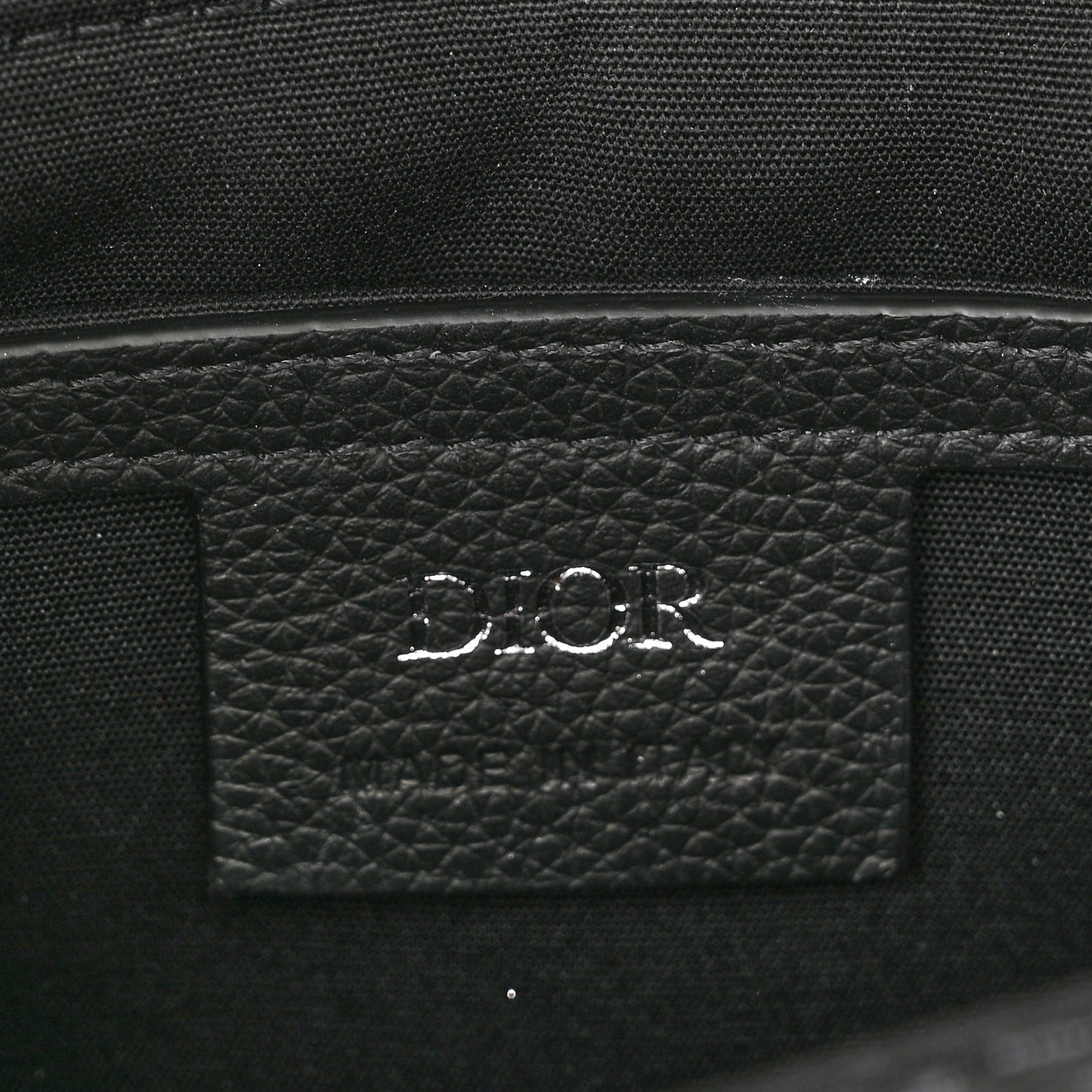 Grained Calfskin Oblique Saddle Pouch Black