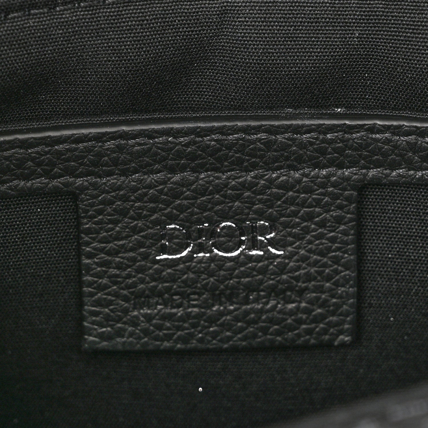 Christian Dior Grained Calfskin Oblique Saddle Pouch Black 6 of 11