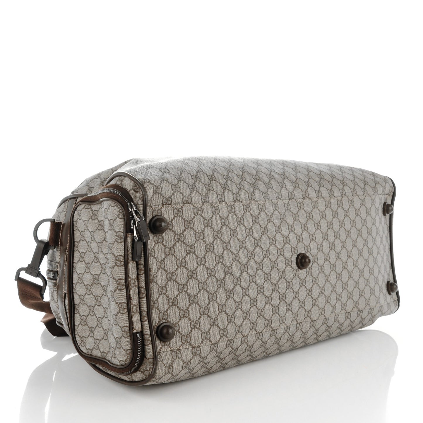 GG Supreme Monogram Interlocking G Duffle Bag Dark Brown