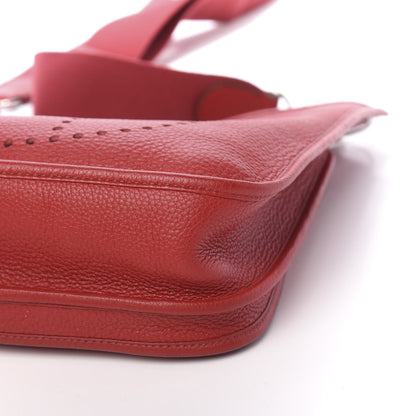 Hermes Taurillon Clemence Evelyne III PM Rouge Garance 9 of 10