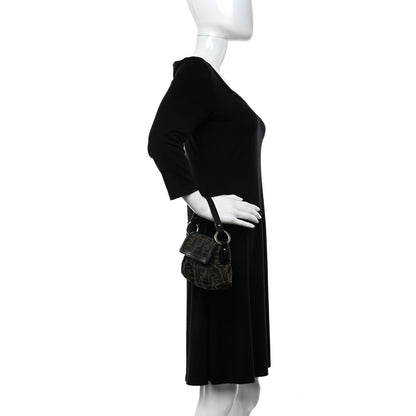 Fendi Zucca Mini Chef Shoulder Bag Tobacco Black 2 of 10