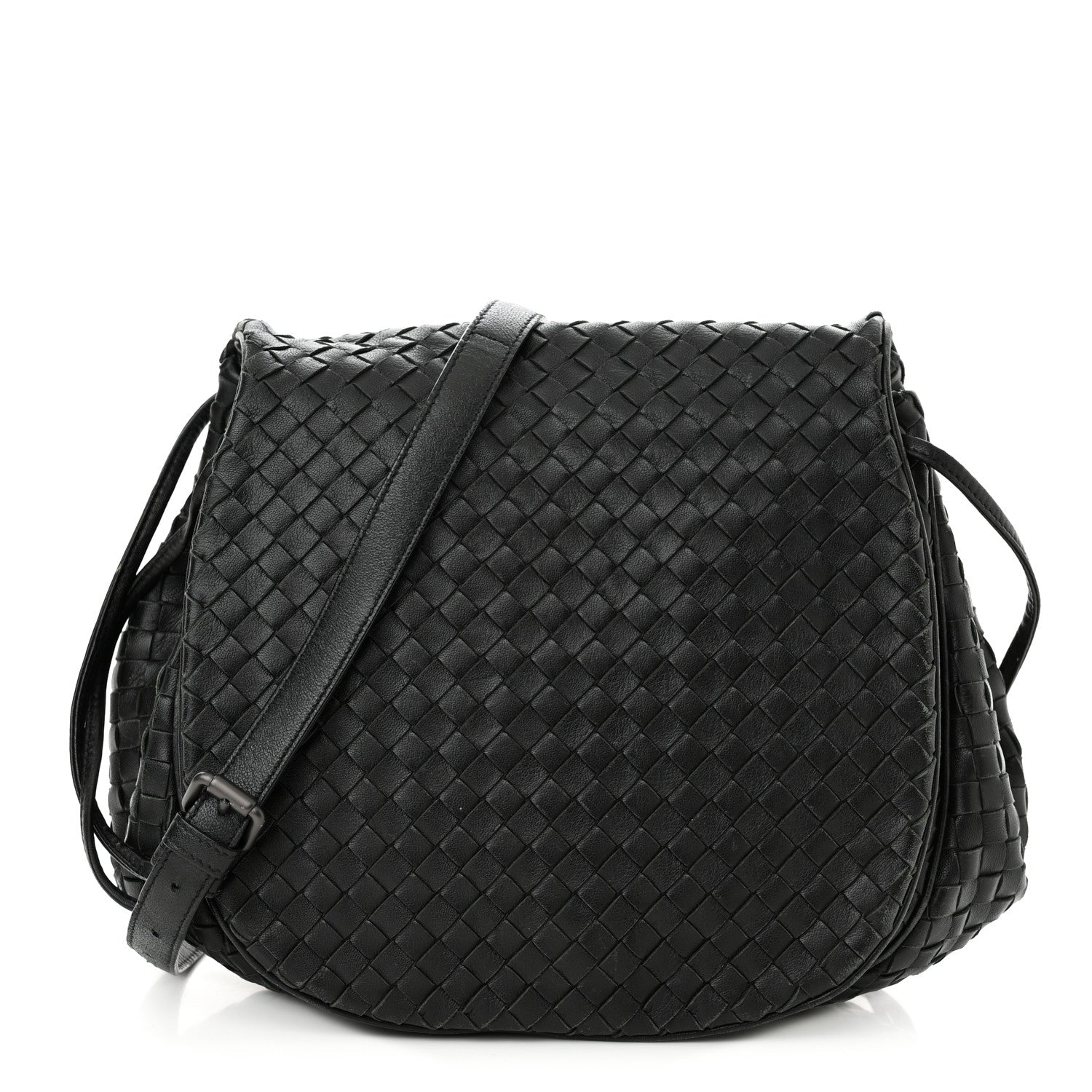 Bottega Veneta Nappa Intrecciato Messenger Bag Black 1 of 10