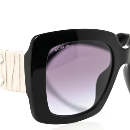 Chanel Acetate Calfskin Square Sunglasses 5474-Q-A Black White 7 of 8