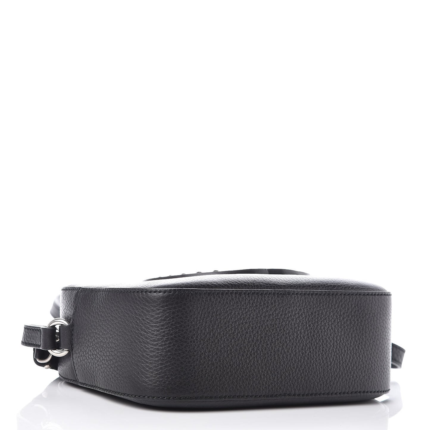 Pebbled Calfskin Studded Small Soho Disco Bag Black