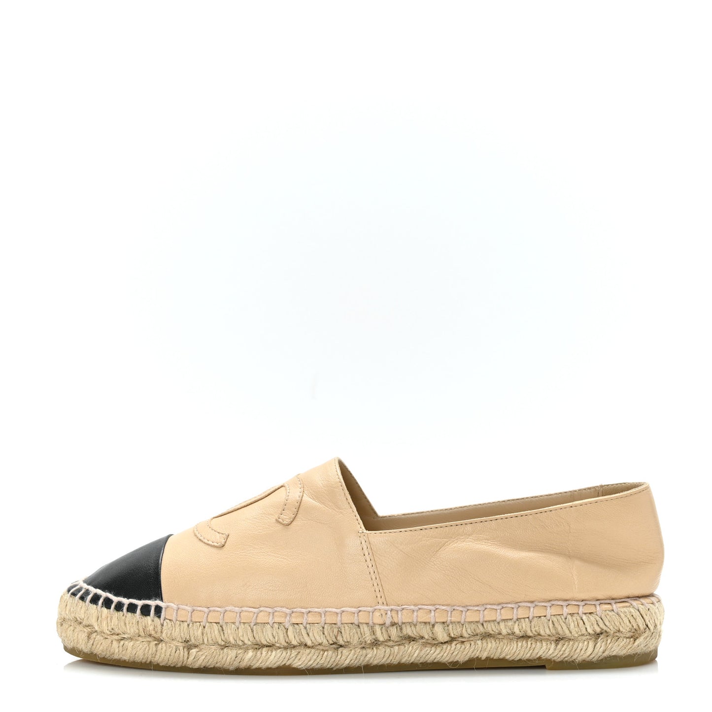 Lambskin CC Espadrilles 40 Beige Black