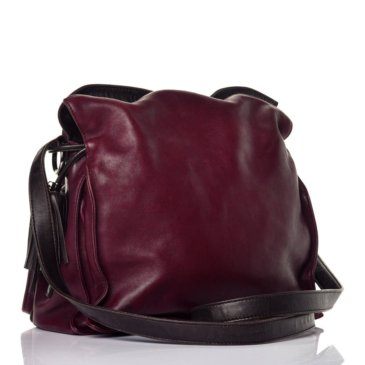Loewe Nappa Small Flamenco Shoulder Bag Wine 3 of 9