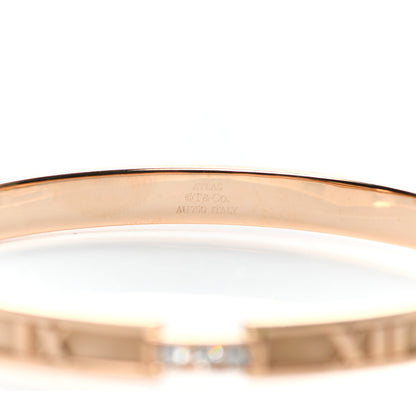 Tiffany 18K Rose Gold Diamond Atlas Closed Hinged Bangle Bracelet 5 of 6