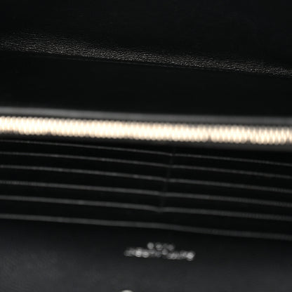 Saint Laurent Grain De Poudre Mixed Matelasse Triquilt Monogram Chain Wallet Black 5 of 10