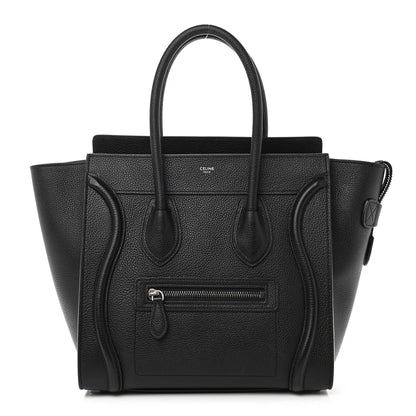 Celine Drummed Calfskin Micro Luggage Black 1 of 15