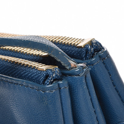 Celine Lambskin Large Trio Crossbody Bag Metallic Blue 8 of 9