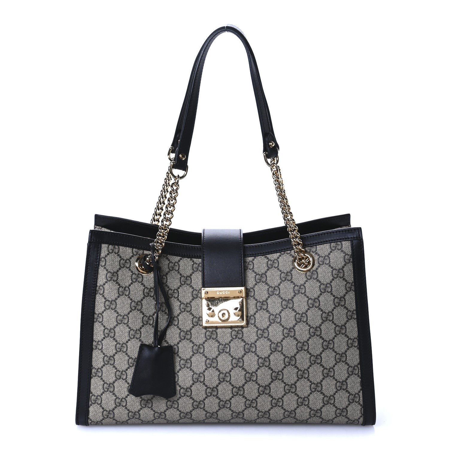 Gucci GG Supreme Monogram Medium Padlock Tote Black 8 of 10