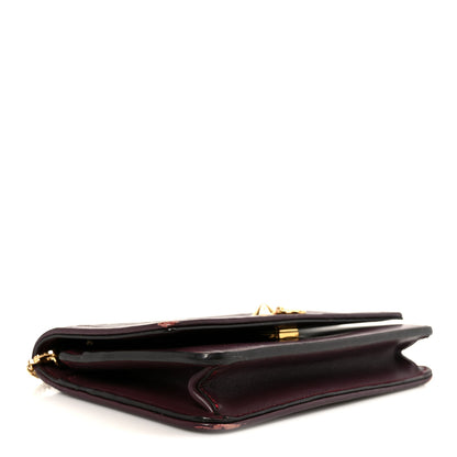 Fendi Shiny Nappa Trapuntata Dotcom Tube Wallet On Chain Bordeaux 4 of 13