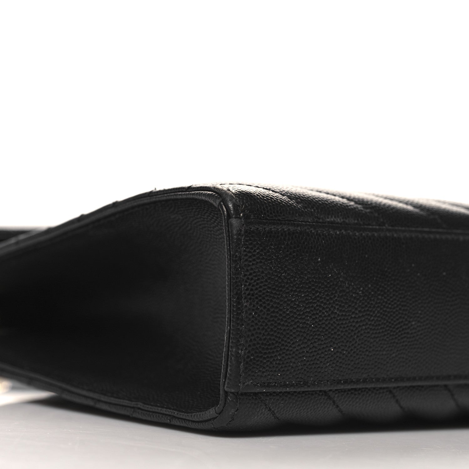 Saint Laurent Grain De Poudre Matelasse Chevron Large Monogram Satchel Black 8 of 10