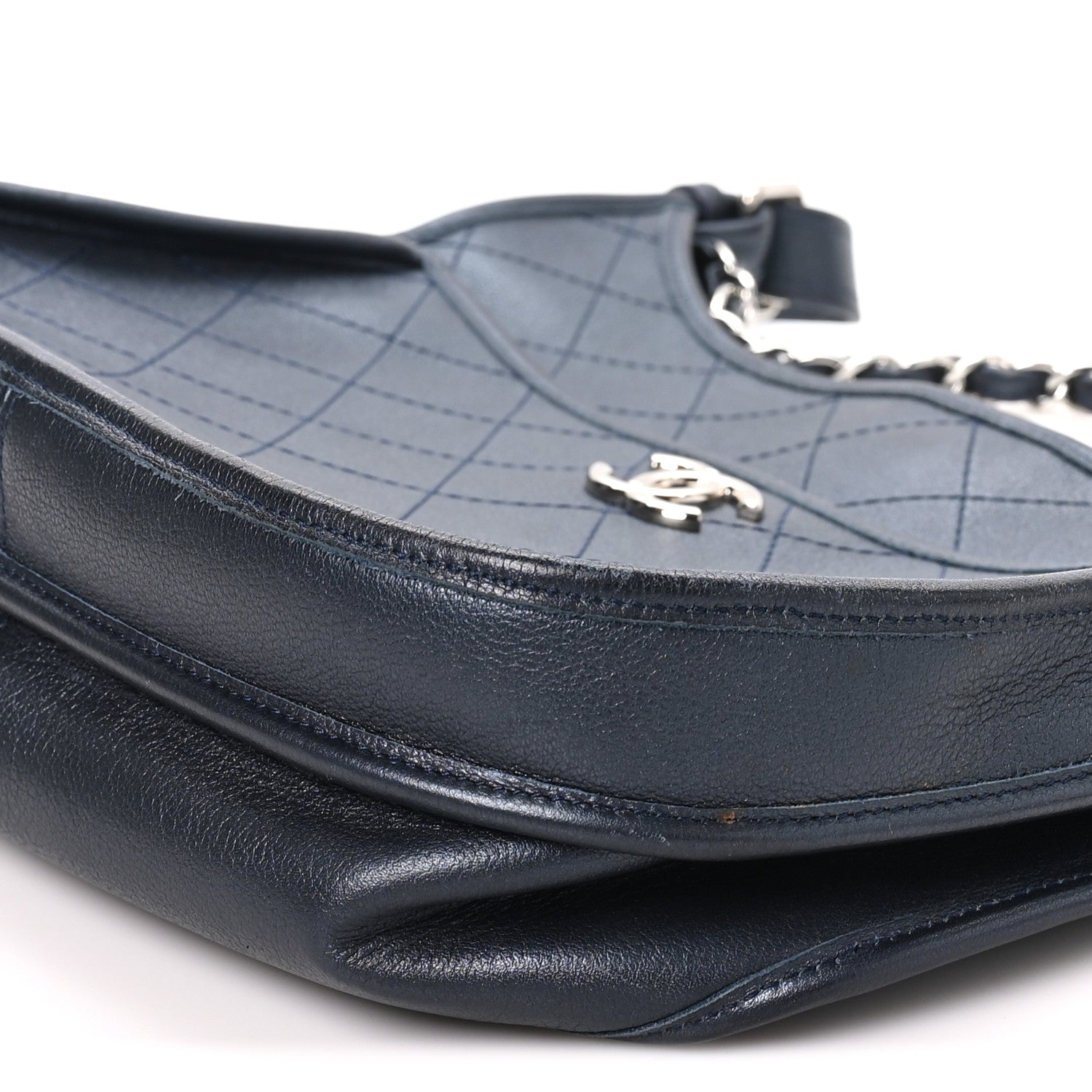 Chanel Calfskin Quilted Large Jungle Stroll Hobo Bag Navy 9 of 10